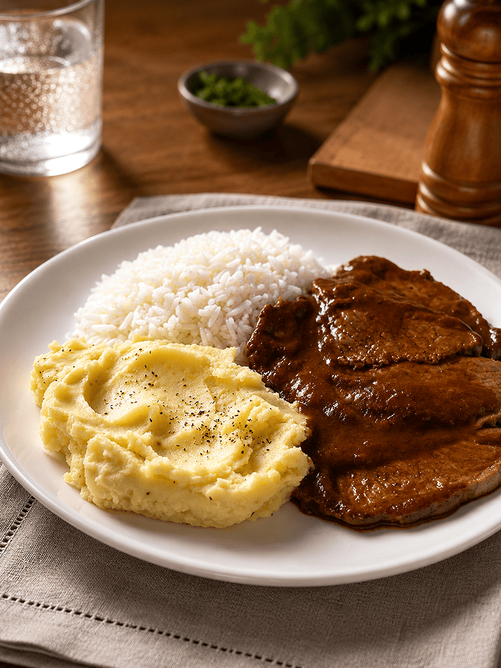Asado en salsa servido